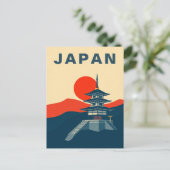 Japan Vintage Travel Art Pagoda Temple Briefkaart (Staand voorkant)