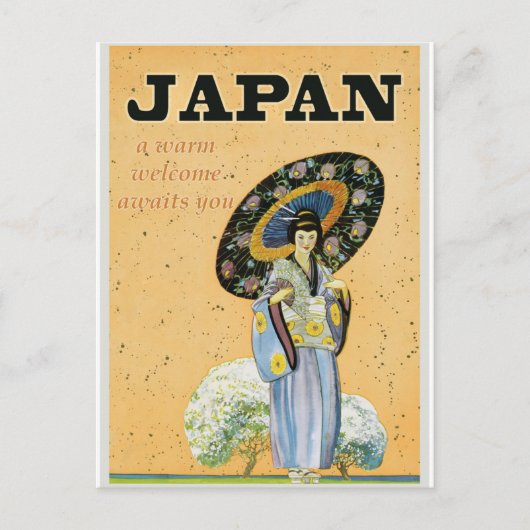 Japan Vintage Travel Briefkaart Voman (Voorkant)