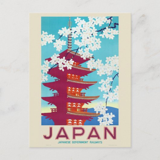 Japan Vintage Travel Poster 1930 Briefkaart (Voorkant)