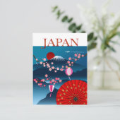 Japan Vintage Travel Poster l Mount Fuji Briefkaart (Staand voorkant)