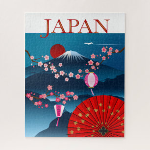 Japan Vintage Travel Poster l Mount Fuji Legpuzzel