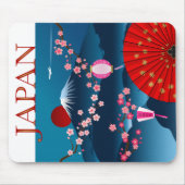 Japan Vintage Travel Poster l Mount Fuji Muismat (Voorkant)