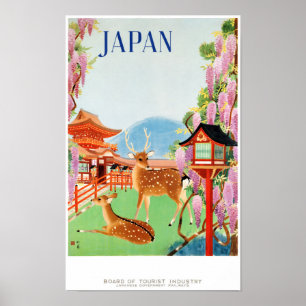 Japan Vintage Travel Poster teruggezet