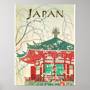 Japan Vintage Travel Poster teruggezet