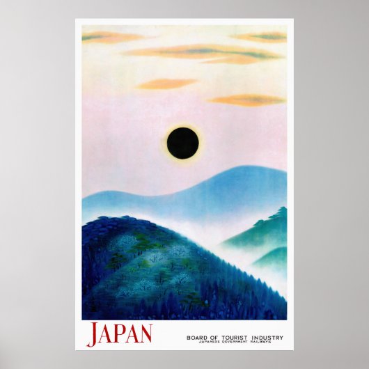 Japan Vintage Travel Poster teruggezet (Voorkant)