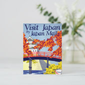 Japan Vintage Travel Poster teruggezet Briefkaart (Staand voorkant)