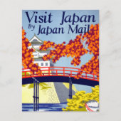 Japan Vintage Travel Poster teruggezet Briefkaart (Voorkant)