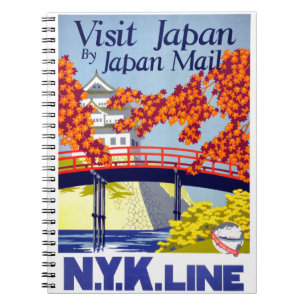 Japan Vintage Travel Poster teruggezet Notitieboek