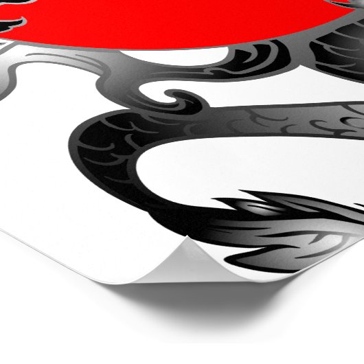 Japan - Vlag - Drakendruk Poster (Hoek)