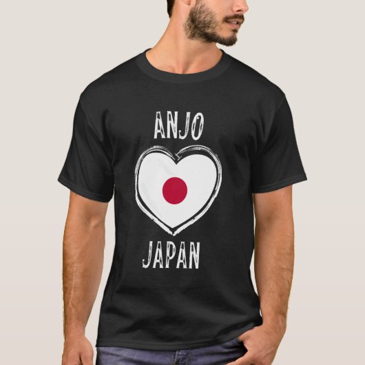 Japan Vlag Hart Anjo Stad T-shirt (Voorkant)