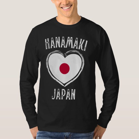 Japan Vlag Hart Hanamaki Stad T-shirt (Voorkant)
