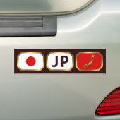 Japan Vlag Landkaart Code Bumpersticker (Op auto)