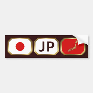 Japan Vlag Landkaart Code Bumpersticker