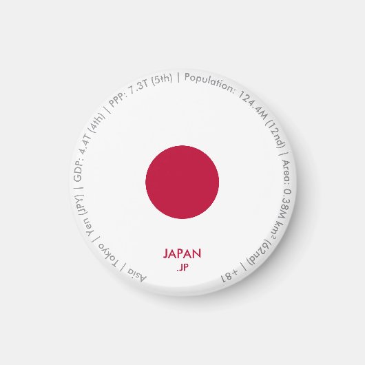 Japan Vlag Magneet (Voorkant)