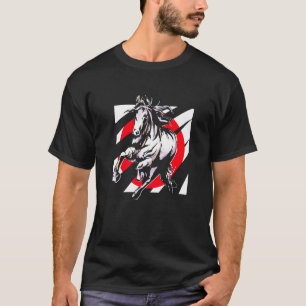 Japan Vlag Paardrijden Paardensport Zadel Ho T-shirt