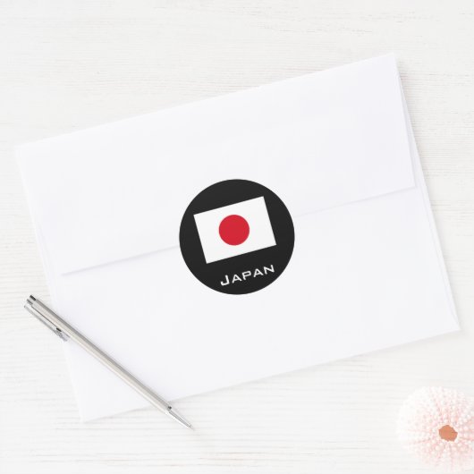 Japan vlag rondstickers ronde sticker (Envelop)