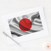 Japan vlag stof rechthoekige sticker (Envelop)