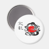 Japan Vlag Vuur Drakenmagneten Magneet (Voorkant / Achterkant)