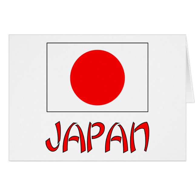 Japan Vlag & Woord Rood (Voorkant Horizontaal)