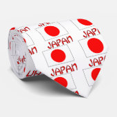 Japan Vlag & Woord Rood Stropdas (Opgerold)