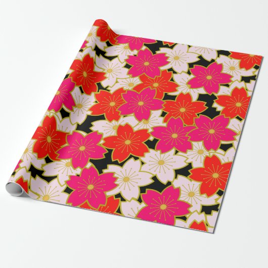 japan washi gestileerd sakura wrappaper cadeaupapier (Uitgerold)
