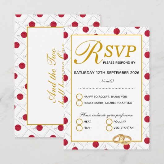 JAPAN Wedding Celebration RSVP-reactiekaart RSVP Kaartje (Voorkant / Achterkant)
