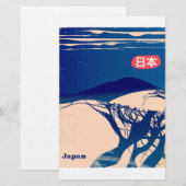 Japan winter Bomen vintage airline poster. Briefpapier (Voorkant / Achterkant)