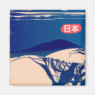 Japan winter Bomen vintage airlineposter. Magneet