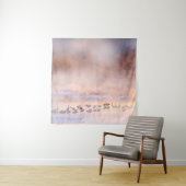 Japan winter natuur. Wildlife scène, sneeuwige nat Wandkleed (In situ)