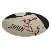 Japan with Mountain Moon and Maple Tree Graphic Snijplank (Hoek)