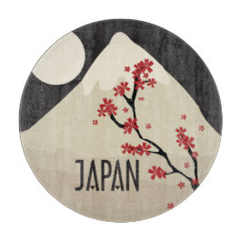 Japan with Mountain Moon and Maple Tree Graphic Snijplank