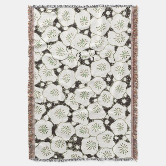 Japan Witte Bloemtuin Deken (Voorkant Verticaal)