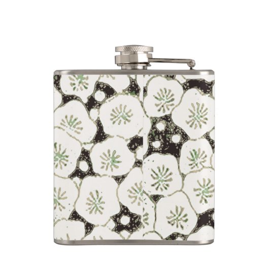 Japan Witte Bloemtuin Heupfles (Achterkant)