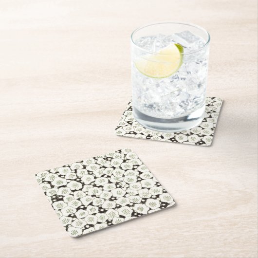 Japan Witte Bloemtuin Kartonnen Onderzetters (Insitu)