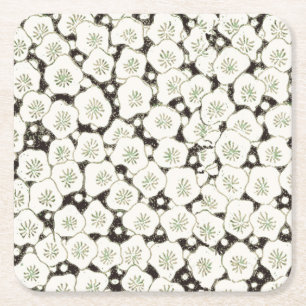 Japan Witte Bloemtuin Kartonnen Onderzetters