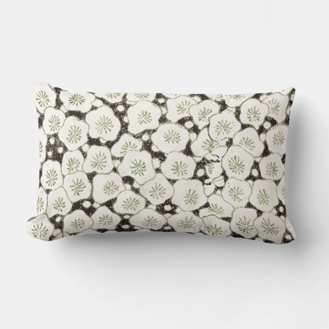 Japan Witte Bloemtuin Kussen (Voorkant)