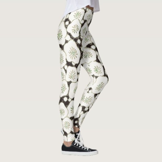 Japan Witte Bloemtuin Leggings (Rechts)