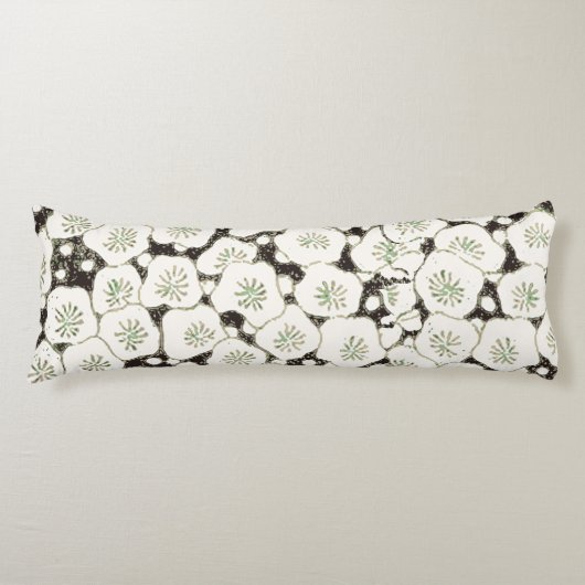 Japan Witte Bloemtuin Lichaamskussen (Voorkant)