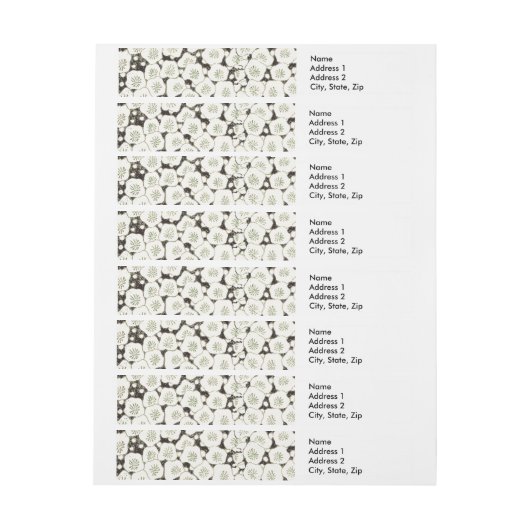 Japan Witte Bloemtuin Omwikkelbaar Adreslabel (Vel)