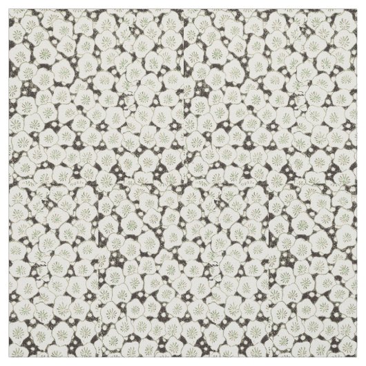 Japan Witte Bloemtuin Stof (Swatch)