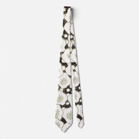 Japan Witte Bloemtuin Stropdas (Voorkant)