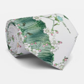 Japan Woodpecker Bird Cherry Tree Blossoms Tie Stropdas (Opgerold)