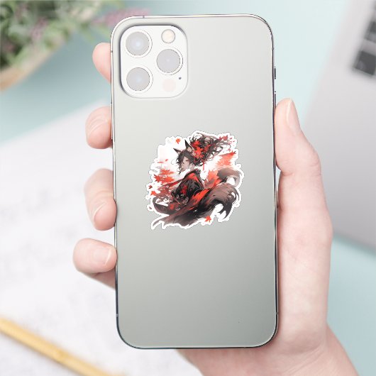 Japan Yokai Art-Fox Girls Sticker (Telefoon)