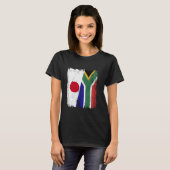 Japan Zuid-Afrika Halve vlag Japans Zuid-Afrika T-shirt (Voorkant volledig)