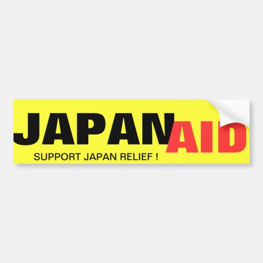 Japanaid STEUN JAPAN RELIEF ! Bumpersticker (Voorkant)