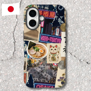 Japancore Collage Japanse Voedselcultuur Kunst iPhone 16 Hoesje