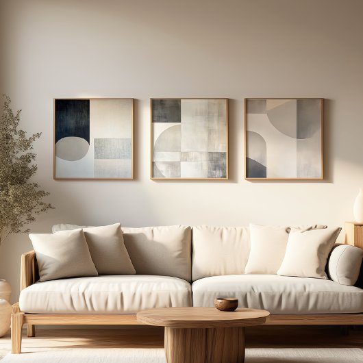 Japandi Abstract Minimalist Neutral Wall Art Set