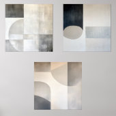 Japandi Abstract Minimalist Neutral Wall Art Set (Voorkant)