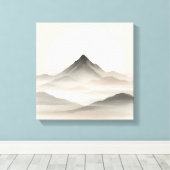 Japandi Abstract Mountain Art for Quiet Interiors Canvas Afdruk (Insitu (Houten vloer))