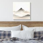 Japandi Abstract Mountain Art for Quiet Interiors Canvas Afdruk (Insitu (Slaapkamer))